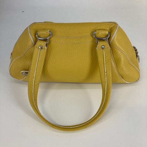 COLE HANN (MEDIUM) YELLOW PEBBLED LEATHER SHOULDER BAG ASIS - Picture 4 of 15